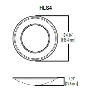 Halo Recessed HLS4079FS1E-6BP 4" LED Disk Light, 900 lumens, 90 CRI, 5CCT (2700K, 3000K, 3500K, 4000K, 5000K), Phase Cut Dimming 10%, Matte White, 6-Pack