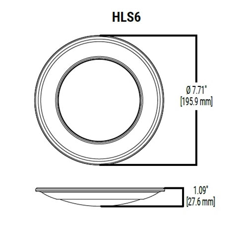 Halo Recessed HLS6099301EWH-6BP 6" Dimmable LED Surface Light, 925 Lumens, 90 CRI, 3000K, 120V, Matte White, 6 Bulk Pack