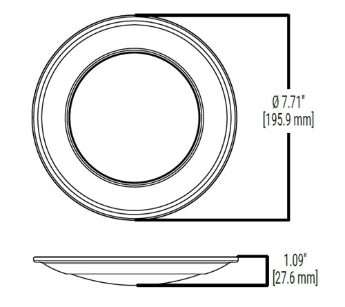 Halo Recessed HLS6099501EWH-6BP 6" Dimmable LED Surface Light, 750 Lumens, 90 CRI, 5000K, 120V, Matte White, 6 Bulk Pack