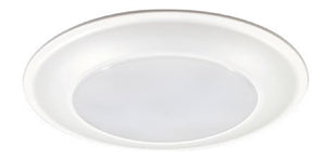 Halo Recessed HLS6099FS1E-6BP 6" LED Disk Light, 1200 lumens, 90 CRI, 5CCT (2700K, 3000K, 3500K, 4000K, 5000K), Phase Cut Dimming 10%, Matte White, 6-Pack