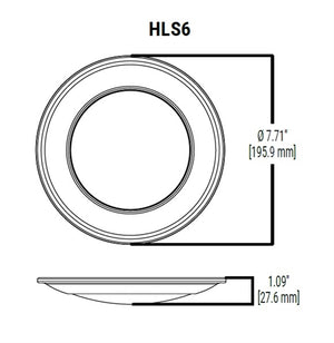 Halo Recessed HLS6099FS1E-6BP 6" LED Disk Light, 1200 lumens, 90 CRI, 5CCT (2700K, 3000K, 3500K, 4000K, 5000K), Phase Cut Dimming 10%, Matte White, 6-Pack