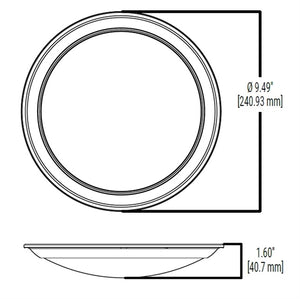 Halo Recessed HLS9129301EWH 9" Dimmable LED Surface Light, 1200 Lumens, 90 CRI, 3000K, LE and TE Phase Cut 10% Dimming, Matte White Flange
