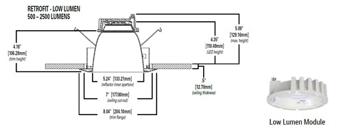 Halo Recessed Commercial HM6R0525950 6" LED Modules, 500-2500 Lumens, 90 CRI, 5000K