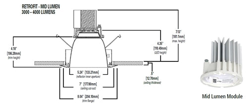 Halo Recessed Commercial HM6R3040935 6" LED Modules, 3000-4000 Lumens, 90 CRI, 3500K
