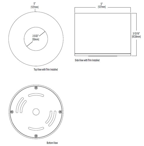 Halo Recessed HS4RMB 4" 20W Round Surface Mount Housing, Use with ML4 LED Module, 120-277V, Matte Black