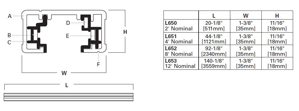 Halo Track Lighting L650P 2ft Track - Miniature Single Circuit Trac System, White Color