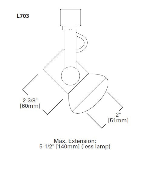 Halo Track Lighting L703MBX 300W R40, 75W PAR30, 150/250W PAR38 Line Voltage Universal Lampholder, Black