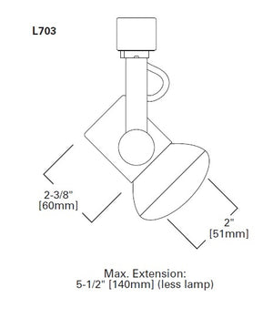 Halo Track Lighting L703MBX 300W R40, 75W PAR30, 150/250W PAR38 Line Voltage Universal Lampholder, Black