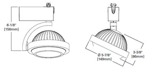 Halo Track Lighting L806HOFL8040P High Output LED Track Fixture, Flood Distribution, 80 CRI, 4000K Color Temperature, 120V, Short Snoot, White