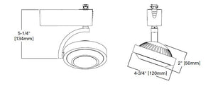 Halo Track Lighting L806NF8027P 806 Lazer Trac Fixture, Narrow Flood Beam, 85 CRI, 2700K, 120V, White