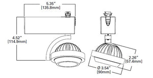Halo Track Lighting L806SMFL8030AH 15W 806SM LED Fixture, Flood Beam, 85 CRI, 3000K, 120V, Aluminum Haze