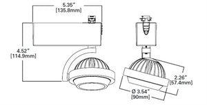 Halo Track Lighting L806SMSP8030P 15W 806SM LED Fixture, Spot Beam, 85 CRI, 3000K, 120V, White