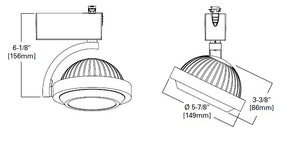 Halo Track Lighting L806XHOFL8027AH LED Low Profile Track Fixture, Flood Distribution, 80 CRI, 2700K Color Temperature, 120V, Aluminum Haze