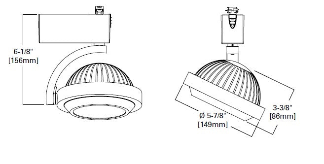 Halo Track Lighting L806XHONF8040AH LED Low Profile Track Fixture, Narrow Flood Distribution, 80 CRI, 4000K Color Temperature, 120V, Aluminum Haze