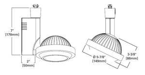Halo Track Lighting L807HOSP8027P High Output LED Track Fixture, Spot Distribution, 80 CRI, 2700K Color Temperature, 120V, Short Snoot, White