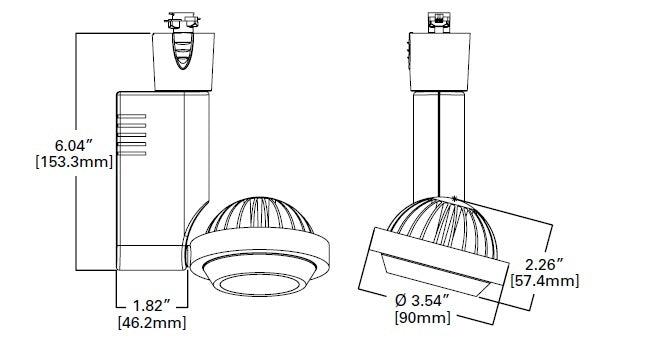 Halo Track Lighting L807SMNF827MB 15W 807SM LED Fixture, Narrow Flood, 85 CRI, 2700K, 120V, Black