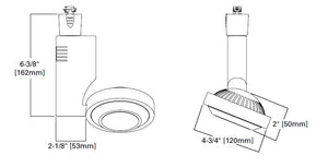 Halo Track Lighting L807SP8027AH 807 Lazer Trac Fixture, Spot Beam, 85 CRI, 2700K, 120V, Aluminum Haze