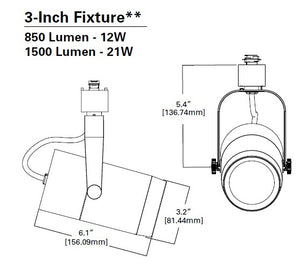 Halo Track Lighting L80808FL9040P 3" LED Single Circuit Cylinder Track Fixture, 850 Lumens, Flood 90 CRI, 4000K, 120V, White