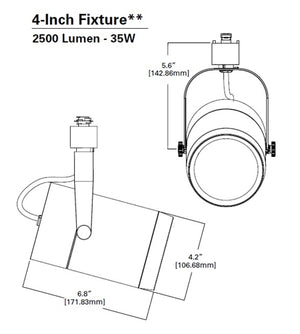 Halo Track Lighting L80830SP927MB High Performance Power Trac and Laser Trac LED Cylinder Spotlight, 3000 Lumens, 3-Inch Output, 13 Degree Spot, 2700K, 90 CRI, Matte Black