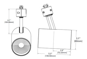 Halo Track L80916SP940P XACT Beam Mid Stem LED Light, 1600 Lumens, 12 Degree Spot Optic, 4000K, 90 CRI, Matte White