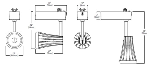 Halo Track Lighting L81111FL9027P Mini LED Accent Track Fixture, 1100 Lumens, Flood Distribution,  90 CRI, 2700K, 120V, White