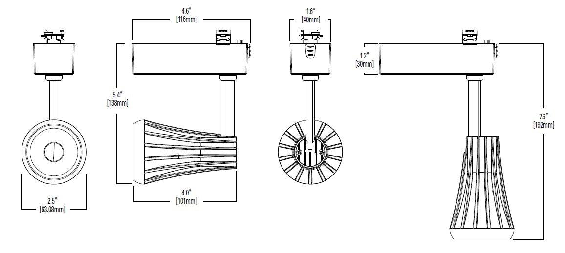 Halo Track Lighting L81111SP9030P Mini LED Accent Track Fixture, 1100 Lumens, Spot Distribution, 90 CRI, 3000K Color Temperature, White