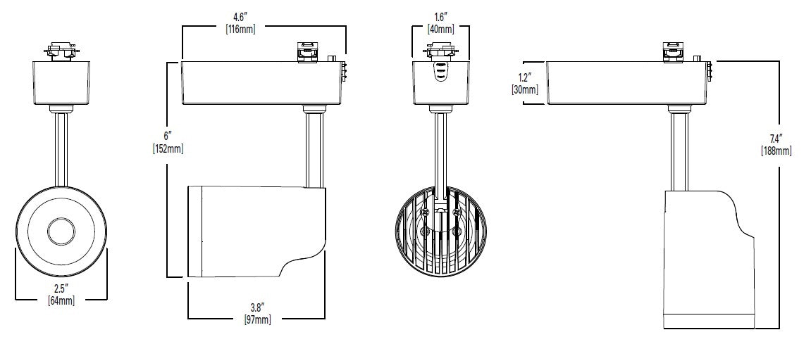 Halo Track Lighting L81208FL9040SL Mini LED Accent Cylinder Track Fixture, 800 Lumens, Flood Distribution, 90 CRI, 4000K Color Temperature, 120V, Silver