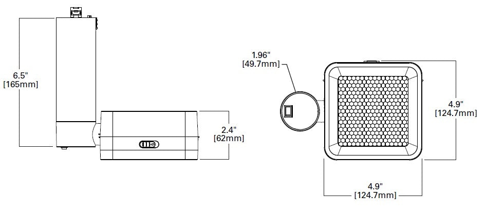 Halo Track Lighting L815SQ40SP940MB 52W LED Stasis Square Track Fixture, 4000 Lumens, Spot Optic, 4000K Color Temperature, 90 CRI, Black