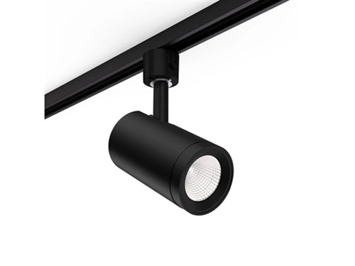 Halo Track Lighting L820S10FL930BLAKBLSNTBLAK 2" Sustainable LED Halo Power Trac and Lazer Track Light, 1000 Lumens, Flood Optic, 90 CRI, 3000K, Black Finish, Black Adapter, Snoot Front Ring, Black Short Bezel, 120V