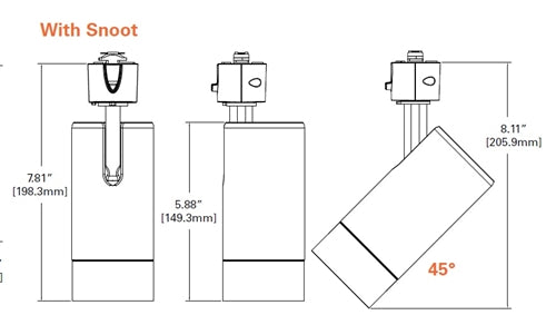 Halo Track Lighting L820S10FL930BLAKBLSNTBLAK 2" Sustainable LED Halo Power Trac and Lazer Track Light, 1000 Lumens, Flood Optic, 90 CRI, 3000K, Black Finish, Black Adapter, Snoot Front Ring, Black Short Bezel, 120V