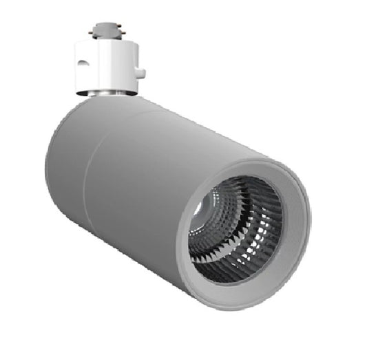 Halo Track Lighting L830S10FL927SLVRWH 9W Sustainable LED Lazer Track Light, 1000 Lumens, Flood Optic, 2700K, 90 CRI, Silver Finish, White Adapter