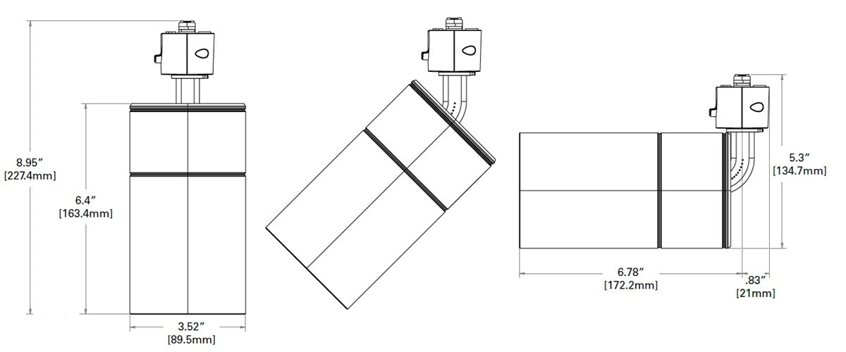 Halo Track Lighting L830S10NF927WHTEWH 9W Sustainable LED Lazer Track Light, 1000 Lumens, Narrow Flood Optic, 2700K, 90 CRI, White Finish, White Adapter