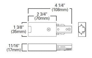 Halo Track Lighting L901MB Live End Connector, Black Color