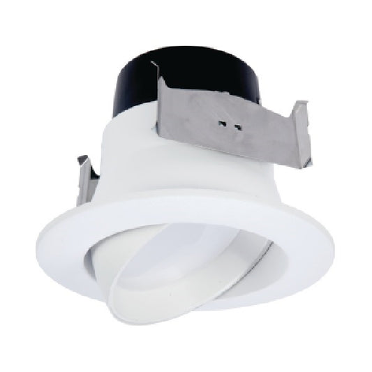 Halo Recessed LA4069301EWH 4" LED Adjustable Downlight, 600 Lumens, 90 CRI, 3000K, 120V, Phase Cut 10% Dimming, Matte White Baffle