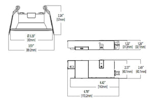 Halo Recessed LCR2089FSE010MW 2" Round All-Purpose Round LED Retrofit Module, 800 Lumens, 90 CRI, Field Selectable 2700K, 3000K, 3500K, 4000K or 5000K Color Temperature, 120-277V, 0-10V Analog 100% to 5% Dimming, Matte White