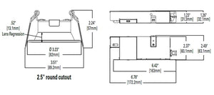 Halo Recessed LCR208RD9FSE020 2" Round All-Purpose Round LED Retrofit Module, 800 Lumens, 90 CRI, Field Selectable 2700K, 3000K, 3500K, 4000K or 5000K Color Temperature, 120-277V, 120V Analog 100% to 5% Dimming, Matte White