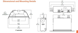 Halo Recessed LCR408WW9FSE020 4" Round All-Purpose LED Retrofit Module, 800 Lumens, Wall Wash Shape, 90 CRI, 120-277V, Dual Dim with 0-10V and Phase Cut Options for 100% to 5% Dimming