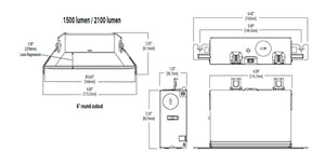 Halo Recessed LCR621RD9FSE020 6" Round Canless LED Downlight, 2100 Lumens, Round, 90 CRI, Field Selectable CCT 2700K/3000K/3500K/4000K/5000K/6500K, 120-277V, Dual Dim with 0-10V and Phase Cut Options for 100% to 5% Dimming