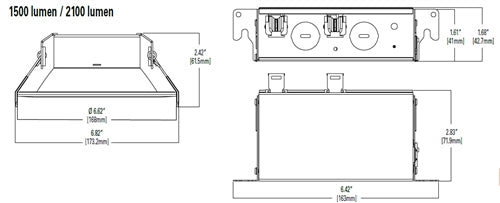 Halo Recessed LCR630RD9FSE010 6" Round Canless LED Downlight, 3000 Lumens, Round, 90 CRI, Field Selectable CCT 2700K/3000K/3500K/4000K/5000K/6500K, 120-277V, 0-10V analog 100% to 5% dimming