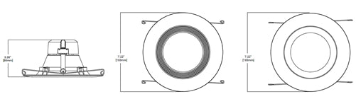 Halo Recessed LT56069FS231EWHR 5" and 6" All-Purpose LED Retrofit Module, Baffle Trim, 600 Lumens, 90 CRI, 2700K, 3000K, 3500K Selectable CCT, 120V, Phase Cut 10% Dimming, Matte White Flange