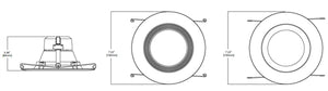 Halo Recessed LT56069FS231EWHR 5" and 6" All-Purpose LED Retrofit Module, Baffle Trim, 600 Lumens, 90 CRI, 2700K, 3000K, 3500K Selectable CCT, 120V, Phase Cut 10% Dimming, Matte White Flange