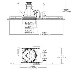 Halo Recessed PD6V142REM 6" 26W DTT or 26/32/42W TTT New Construction or Remodel CFL Lens Downlight, Non-IC Type Housing, 120-277V, With Emergency Battery Ballast