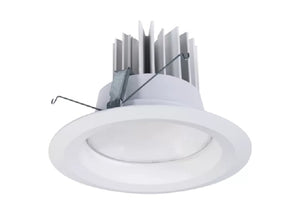 Halo Recessed Commercial PR6M24MD8FSMW 6" LED Module and Self-Flanged Reflector, Field Selectable 2000/3000/4000 Lumens, Medium Distribution, 80 CRI, 3000/3500/4000K, Matte White Ring