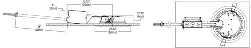 Halo Recessed Commercial PR8R20D010 8" Retrofit Shallow Lens LED Housing, 2000 Lumens, 120-277V 50/60Hz, 0-10V, 100% to 1% dimming