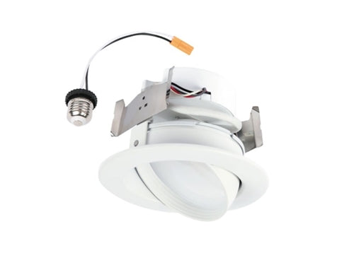 Halo Recessed RA4LS9FSD2W1EWH 4" Baffle Adjustable Recessed LED Trim, 600/900 Selectable Lumens, 90 CRI, SeleCCTable 2700K, 3000K, 3500K, 4000K, 5000K, Dim-to-Warm, 5% Phase Cut LE/TE Dimming, 120V 60Hz, Matte White