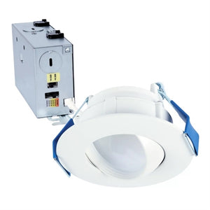 Halo Recessed RA4LS9FSD2W1EWHDM 4" Adjustable Canless LED Downlight, 600/900 Selectable Lumens, 90 CRI, 6-Color Field-SeleCCTable: 2700K, 3000K, 3500K, 4000K, 5000K, Dim-to-Warm, 5% Phase Cut LE/TE Dimming, 120V 60Hz, Matte White