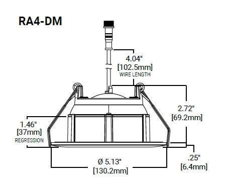 Halo Recessed RA4LS9FSD2W1EWHDM 4" Adjustable Canless LED Downlight, 600/900 Selectable Lumens, 90 CRI, 6-Color Field-SeleCCTable: 2700K, 3000K, 3500K, 4000K, 5000K, Dim-to-Warm, 5% Phase Cut LE/TE Dimming, 120V 60Hz, Matte White