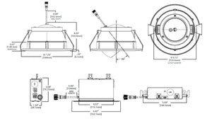 Halo Recessed RAWZC610 6" Smart Wi-Fi Recessed Baffle Adjustable Gimbal Canless LED Downlight Connected by WiZ Pro, 1000 Lumens, 90 CRI, Full Color, Tunable White, 120V, Wireless Dimming to 5%, Matte White