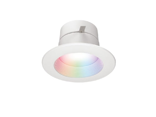 Halo Recessed RL4069WZRGBWWHR 4" Smart WiFi LED Retrofit Downlight Module, 600 Lumens, Full Color + Tuneable White 2200K-6500K, Matte White