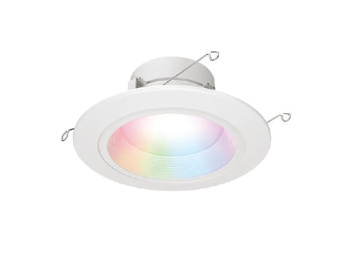 Halo Recessed RL56069WZRGBWWHR 5" and 6" Smart WiFi LED Retrofit Downlight Module, 600 Lumens, Full Color + Tuneable White 2200K-6500K, Matte White